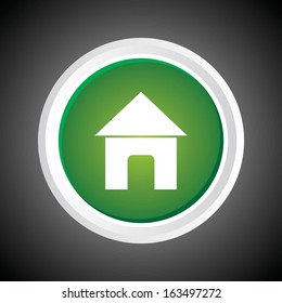 Icon of Home On Button with Black Background. Eps-10