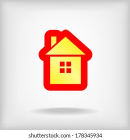 Icon of home on a gray background