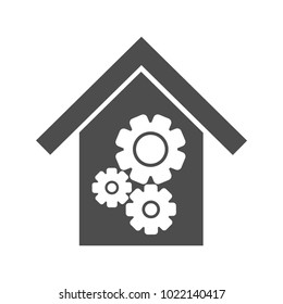 Icon home. The symbol of the company for the construction repair and maintenance of the house.