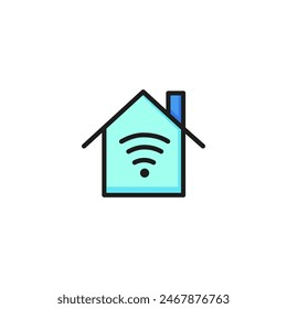 Icono del wi-fi casero. Acceso, Internet, red. Concepto de Tecnología. Se puede utilizar para temas como conexión, comunicación, servicio