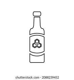 icon of honey in a bottle, vector illustration