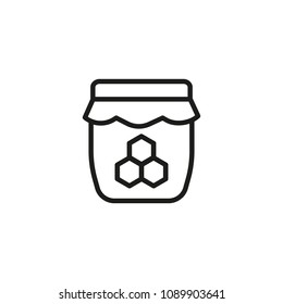 Icon of honey jar. Ingredient, sweet, nutrition. Food concept. Can be used for topics like apiary, healthy eating, agriculture