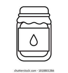 icon of honey jar icon over white background, line style, vector illustration