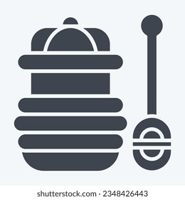Icon Honey Jar. related to Apiary symbol. glyph style. simple design editable. simple illustration