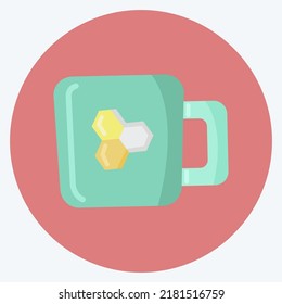 Icon Honey Tea. suitable for Bee Farm. Flat Style. simple design editable. design template vector. simple illustration