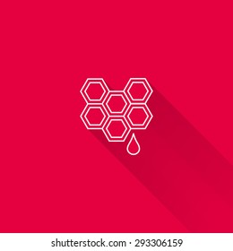 Icon of honeycomb with honey drop