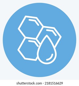 Icon Honeycomb. suitable for Bee Farm. Blue Eyes Style. simple design editable. design template vector. simple illustration