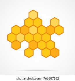 Icon honeycomb. Vector sign.