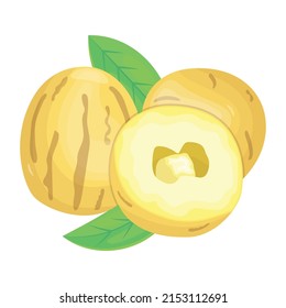 An Icon Of Honeydew Melon In Isometric Style 

