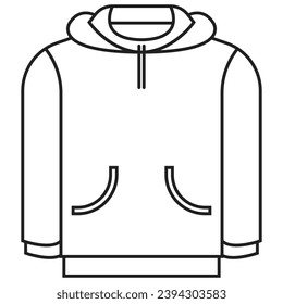 Icon of a hoodie in outline and vector format.