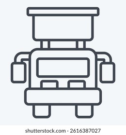 Icon Hook and Ladder Truck. related to Vehicle symbol. line style. editable