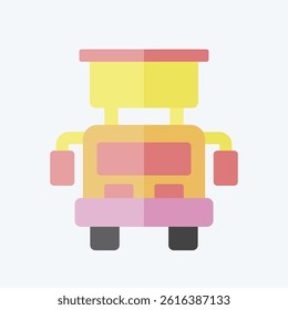 Icon Hook and Ladder Truck. related to Vehicle symbol. flat style. editable