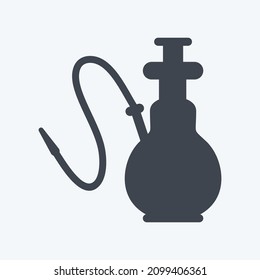 Icon Hookah - Glyph Style - Simple illustration,Design Icon vector, Good for prints, posters, advertisements, announcements, info graphics, etc.