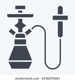 Icon Hookah. related to Qatar symbol. glyph style. simple design illustration.