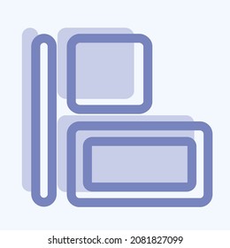 Icon Horizontal Align Left - Two Tone Style,Simple illustration,Editable stroke,Design template vector, Good for prints, posters, advertisements, announcements, info graphics, etc.