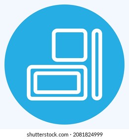 Icono Alinear horizontal a la derecha - Estilo de ojos azules, ilustración simple, trazo editable (1),Vector de plantillas de diseño, Bueno para impresiones, carteles, anuncios, anuncios, gráficos de información, etc.