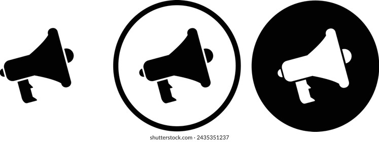 icono cuerno negro contorno para el diseño de sitios web 
y aplicaciones móviles en modo oscuro 
Ilustración vectorial sobre fondo blanco