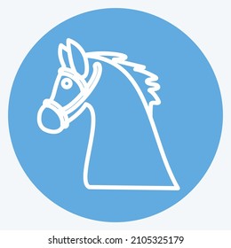 Icon Horse - Blue Eyes Style - Simple illustration, Good for Prints , Announcements, Etc