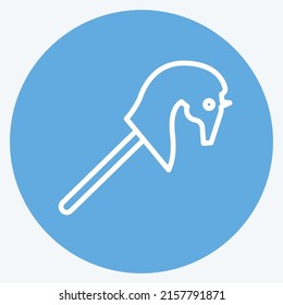 Icon Horse head. suitable for Toy symbol. blue eyes style. simple design editable. design template vector. simple symbol illustration