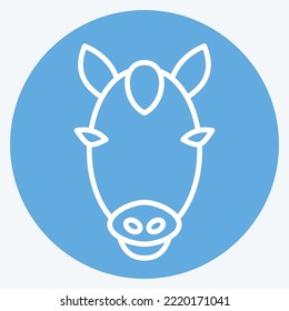 Icon Horse. related to Animal Head symbol. blue eyes style. simple design editable. simple illustration. cute. education