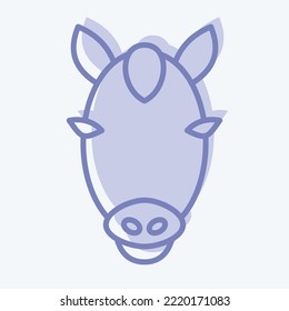 Icon Horse. related to Animal Head symbol. two tone style. simple design editable. simple illustration. cute. education