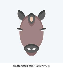 Icon Horse. related to Animal Head symbol. flat style. simple design editable. simple illustration. cute. education