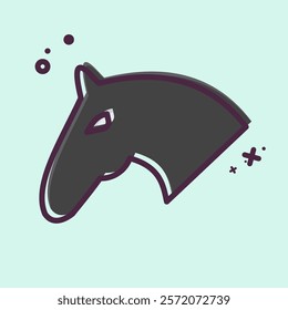 Icon Horse. related to Equestrian Sport symbol. MBE style. design editable