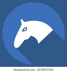 Icon Horse. related to Equestrian Sport symbol. long shadow style. design editable