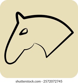 Icon Horse. related to Equestrian Sport symbol. hand drawn style. design editable