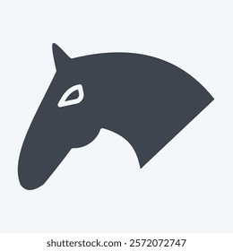 Icon Horse. related to Equestrian Sport symbol. glyph style. design editable