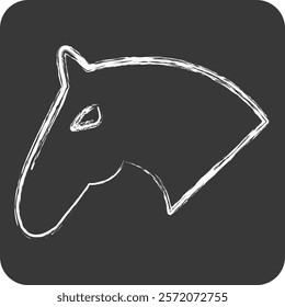 Icon Horse. related to Equestrian Sport symbol. chalk Style. design editable