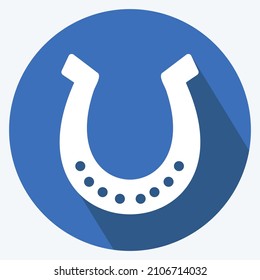 Icon Horse Shoe - Long Shadow Style - Simple illustration, Good for Prints , Announcements, Etc