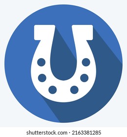 Icon Horse Shoe. suitable for Garden symbol. long shadow style. simple design editable. design template vector. simple symbol illustration