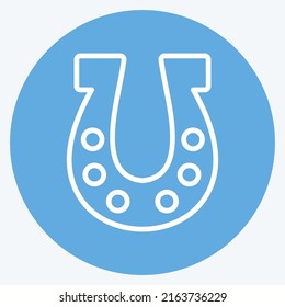 Icon Horse Shoe. suitable for Garden symbol. blue eyes style. simple design editable. design template vector. simple symbol illustration