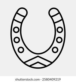 Icon horse shoe. Traditional tattoo elements. Icon in line style.