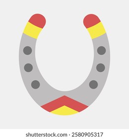 Icon horse shoe. Traditional tattoo elements. Icon in flat style.