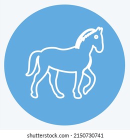 Icon Horse. suitable for animal symbol. blue eyes style. simple design editable. design template vector. simple symbol illustration