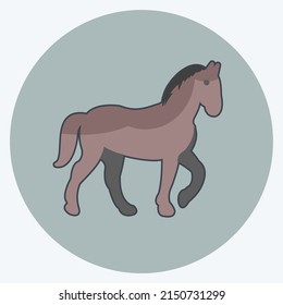 Icon Horse. suitable for animal symbol. flat style. simple design editable. design template vector. simple symbol illustration