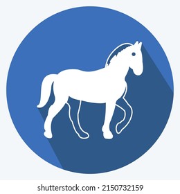 Icon Horse. suitable for animal symbol. long shadow style. simple design editable. design template vector. simple symbol illustration