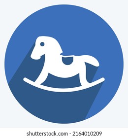 Icon Horse. suitable for Baby symbol. long shadow style. simple design editable. design template vector. simple symbol illustration