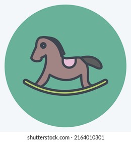 Icon Horse. suitable for Baby symbol. color mate style. simple design editable. design template vector. simple symbol illustration