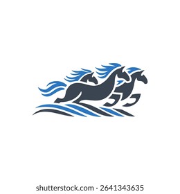 Icon of horses galloping through the wind