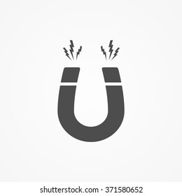 Icon horseshoe magnet, magnetism attraction. Flat design. Vector illustration.