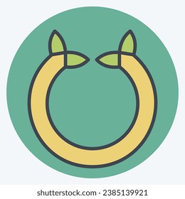 Icon Horseshoe. related to Celtic symbol. color mate style. simple design editable. simple illustration