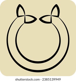 Icon Horseshoe. related to Celtic symbol. hand drawn style. simple design editable. simple illustration