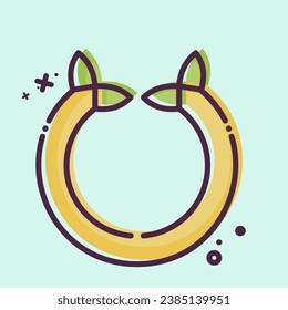 Icon Horseshoe. related to Celtic symbol. MBE style. simple design editable. simple illustration