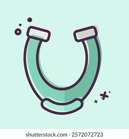 Icon Horseshoe. related to Equestrian Sport symbol. MBE style. design editable