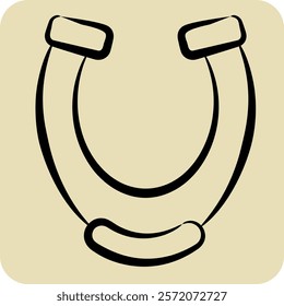 Icon Horseshoe. related to Equestrian Sport symbol. hand drawn style. design editable