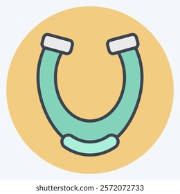 Icon Horseshoe. related to Equestrian Sport symbol. color mate style. design editable