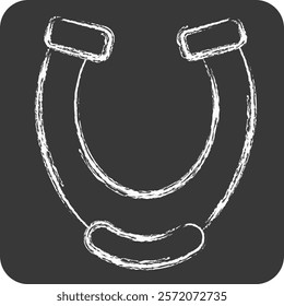 Icon Horseshoe. related to Equestrian Sport symbol. chalk Style. design editable